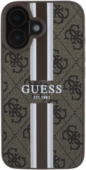 Guess 4G Printed Stripes MagSafe Apple iPhone 16 Pro Max - dėklas telefonui rudos spalvos