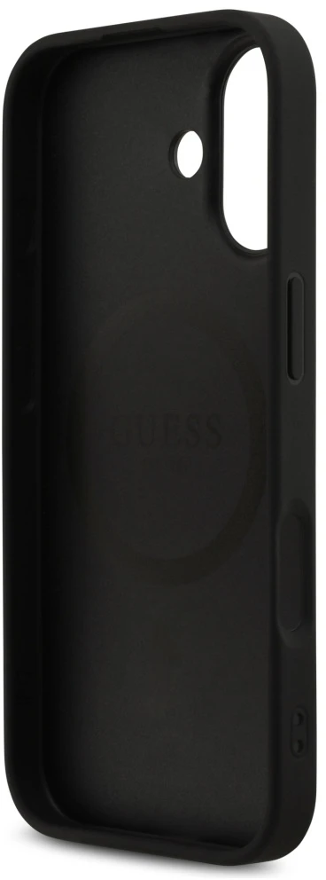 „Guess 4G“ dryžuotas „MagSafe“ dėklas, skirtas „iPhone 17“ - juodas