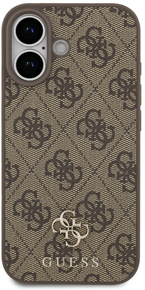 GUESS dėklas, skirtas IPHONE 17, suderinamas su „MagSafe GUHMP17SP4SM4MW“ (PU 4G Small 4G ir Classic), rudas