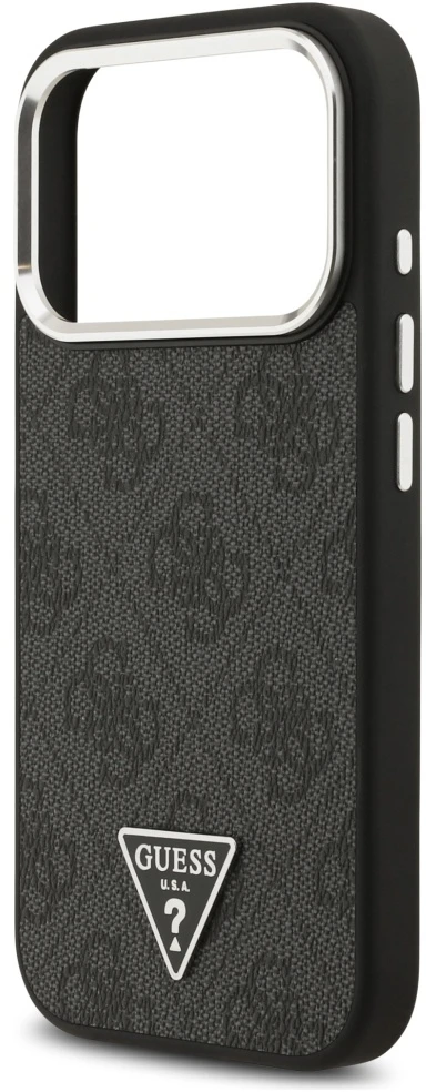 Dėklas Guess 4G Triangle Logo MagSafe Apple iPhone 17 Pro juodos spalvos sidabrinis