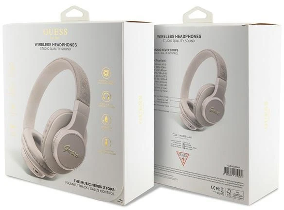 Guess Bluetooth on-ear ausinės GUBH604GEMP rožinė 4G Script