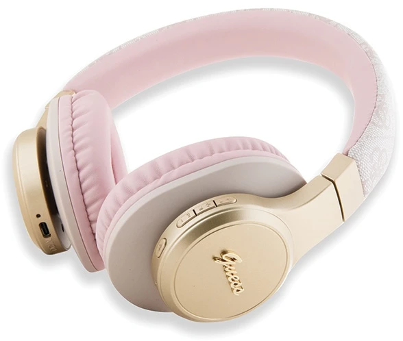 Guess Bluetooth on-ear ausinės GUBH604GEMP rožinė 4G Script