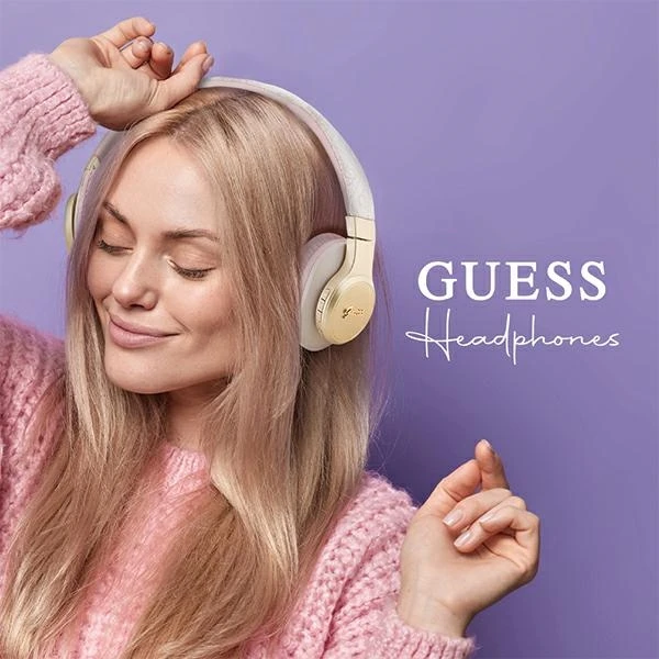 Guess Bluetooth on-ear ausinės GUBH604GEMP rožinė 4G Script