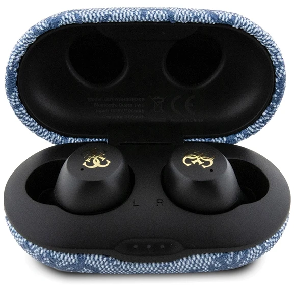Guess Bluetooth Ausinės GUTWSP4EGB TWS + ENC Docking Station Mėlyna 4G Metal
