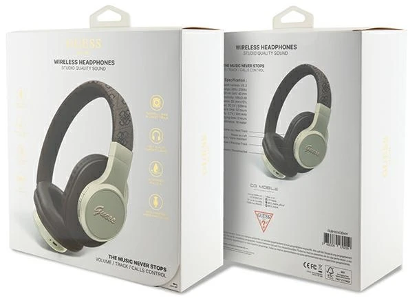 Guess Bluetooth on-ear ausinės GUBH604GEMW ruda 4G Script