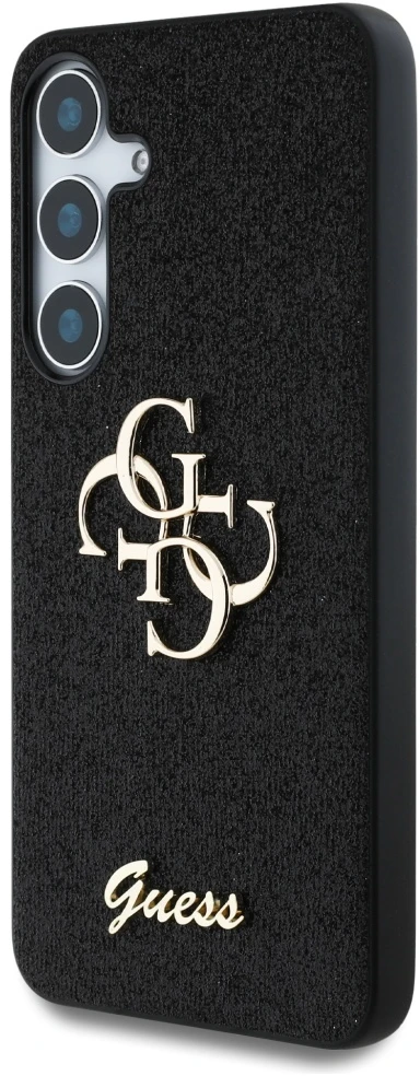 Dėklas Guess Fixed Glitter Big 4G Metal Logo to Samsung Galaxy S25+ juodos spalvos