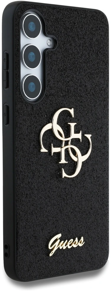 Dėklas Guess Fixed Glitter Big 4G Metal Logo to Samsung Galaxy S25+ juodos spalvos