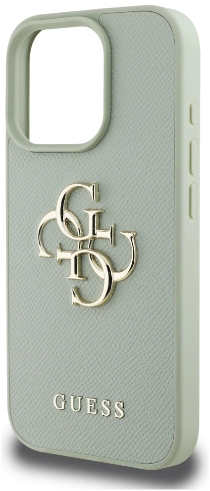 Dėklas Guess Grained Big 4G Logo Small Classic Logo Apple iPhone 16 Pro Max žalias