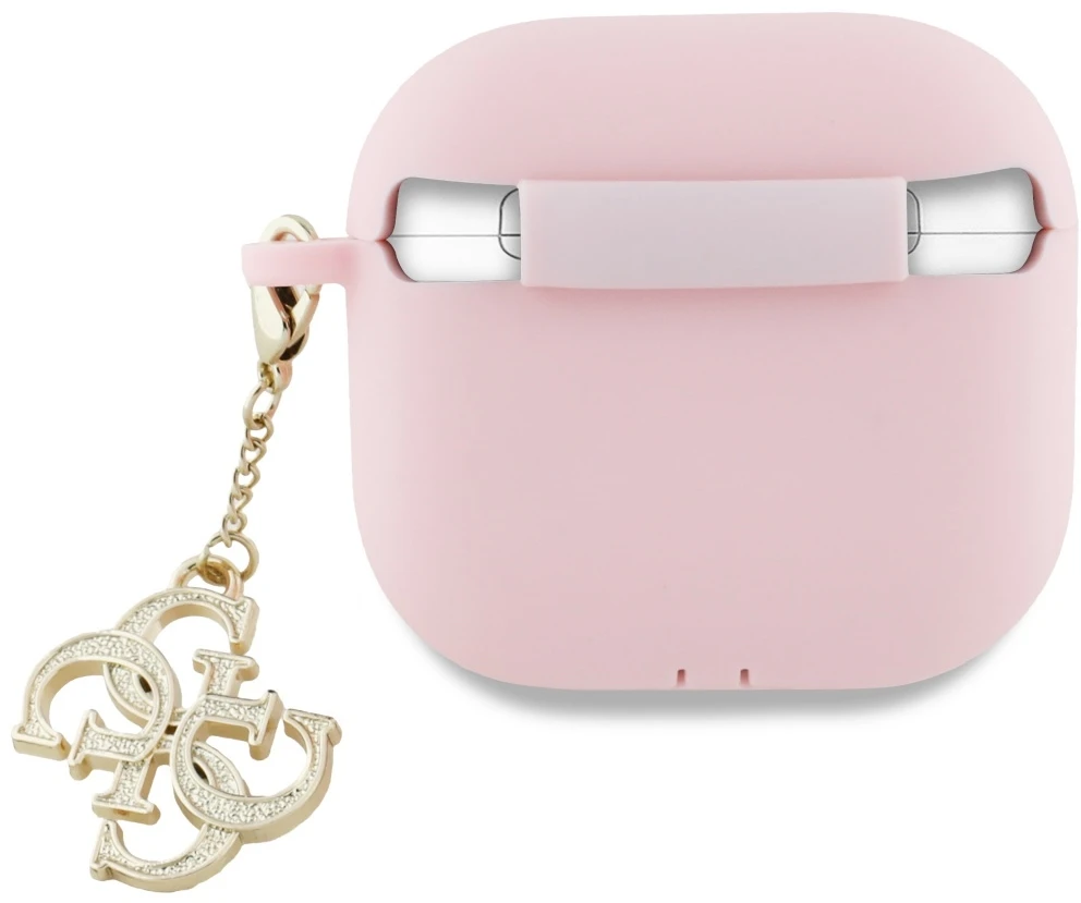 Dėklas Guess GUA4LECG4P AirPods 4 cover pink Silicone 4G Charm
