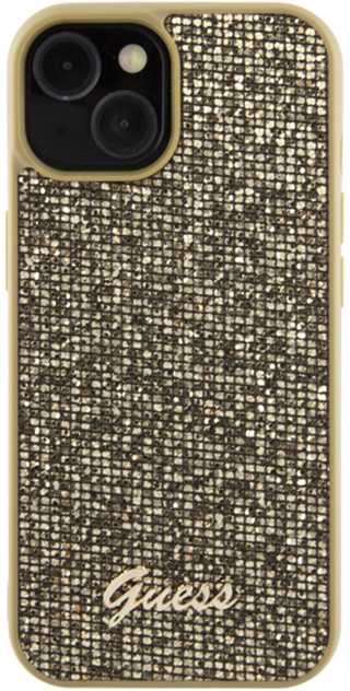 Dėklas GUESS GUHCP15SPMSDGSD IPHONE 15/14/13 6.1 "ZOTY / GOLD HARDCASE DISCO METAL SCRIPT