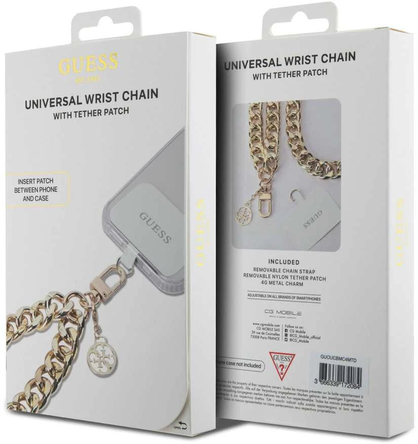 Guess universalus rankinis dirželis 4G Charm Gold