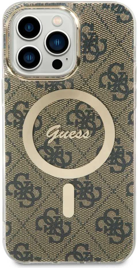 Guess GUHMP15XH4STW Apple iPhone 15 Pro Max 6.7″ rudos spalvos kietas dėklas IML 4G MagSafe