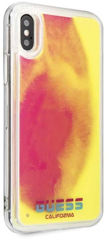 Guess GUHCPXGLCPI iPhone X/Xs rožinė /rožinis kietas dėklas California Glow in the dark