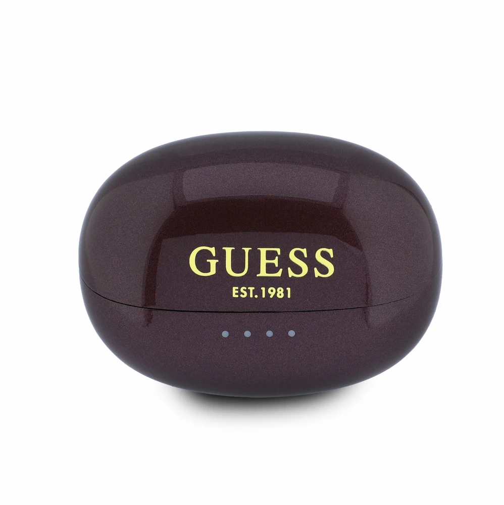Guess Metallic Finish Classic Logo OWS belaidės ausinės Burgundy