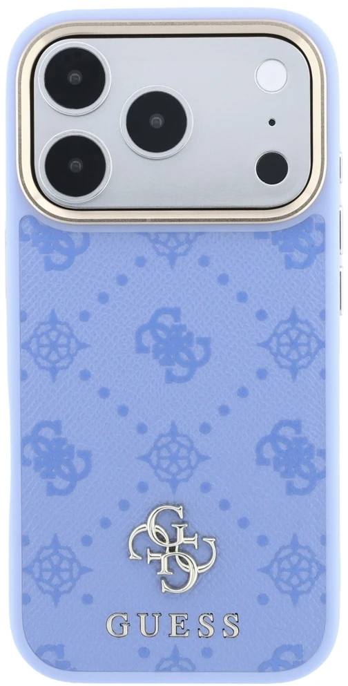 Guess Peony 4G Small Logo MagSafe dėklas, skirtas iPhone 18 Pro Max / 17 Pro Max, šviesiai mėlynas