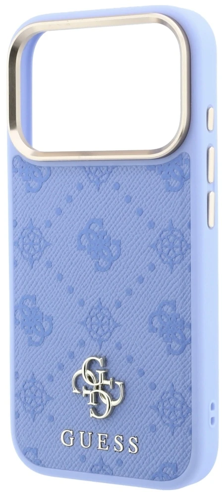 Guess Peony 4G Small Logo MagSafe dėklas, skirtas iPhone 18 Pro Max / 17 Pro Max, šviesiai mėlynas