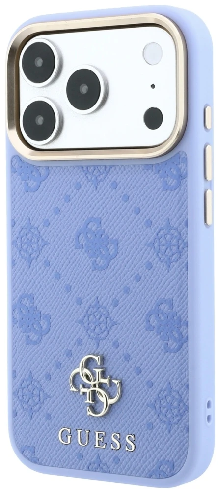 Guess Peony 4G Small Logo MagSafe dėklas, skirtas iPhone 18 Pro Max / 17 Pro Max, šviesiai mėlynas