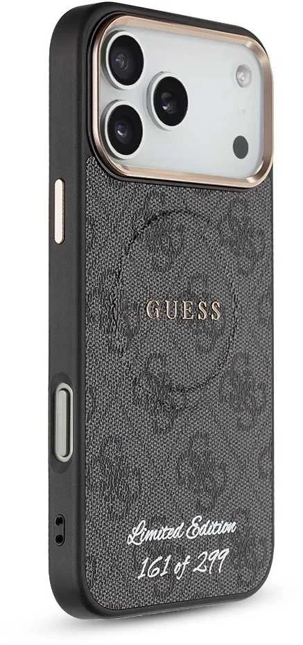 Guess PU 4G MagSafe Strap Limited Edition of 299 dėklas skirtas iPhone 17 Pro Max juodos spalvos