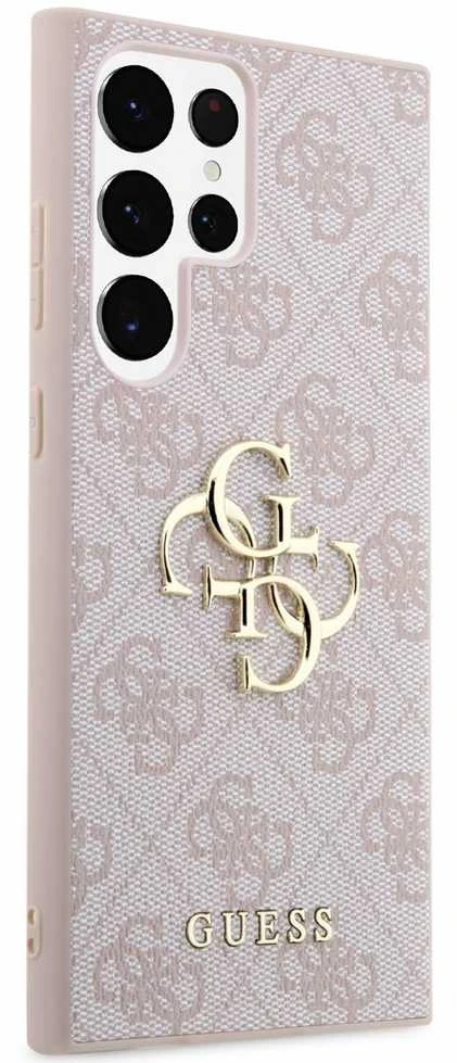 Dėklas GUESS GUHCS23L4GPPI S23 ULTRA S918 Rožinis/Rožinis HARDCASE 4G BIG METAL LOGO