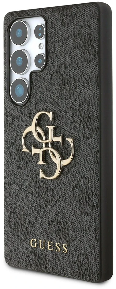 Guess PU 4G Metal Logo dėklas skirtas Samsung Galaxy S25 Ultra pilkos spalvos