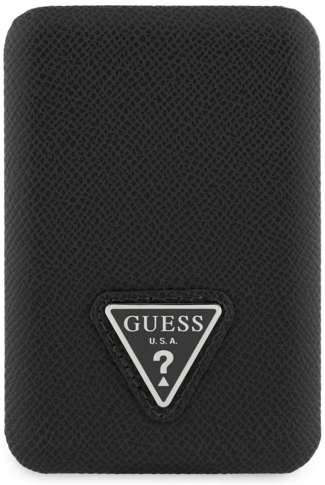 Išorinė baterija „Guess Grained Triangle“ 5000mAh 15W USB-C MagSafe indukcinis juodas
