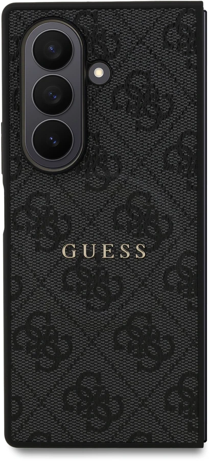 Guess PU Leather 4G Colored Ring Magnetic dėklas skirtas Samsung Galaxy Z Fold 7 juodos spalvos