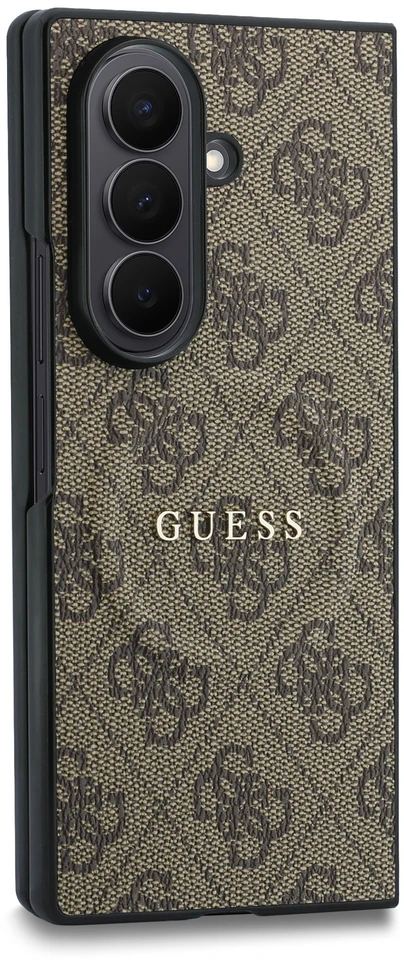 Guess PU Leather 4G Magnetic dėklas Samsung Galaxy Z Fold 8 Ultra rudos spalvos