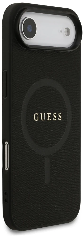 Guess Saffiano Classic Logo MagSafe Dėklas Apple iPhone Air Juodas