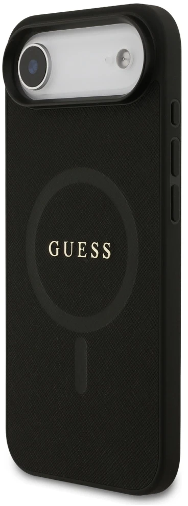 Guess Saffiano Classic Logo MagSafe Dėklas Apple iPhone Air Juodas