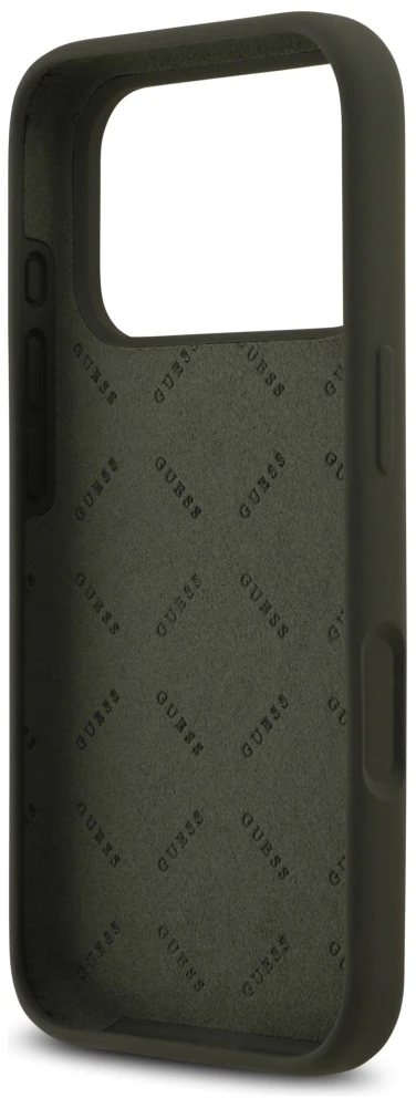 Guess Silicone Big 4G Script dėklas skirtas Apple iPhone 17 Pro Max khaki