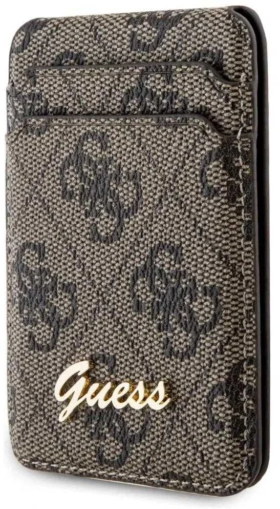 „Guess“ piniginės kortelės lizdo stovas GUWMSHG4SHW dėklas – rudas „MagSafe 4G Classic“ logotipas