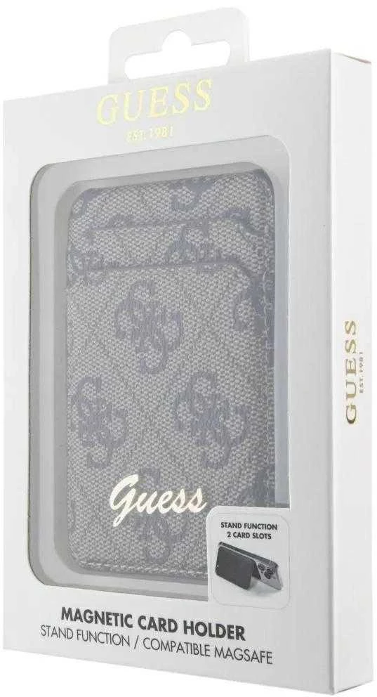 „Guess“ piniginės kortelės lizdo stovas GUWMSHG4SHW dėklas – rudas „MagSafe 4G Classic“ logotipas