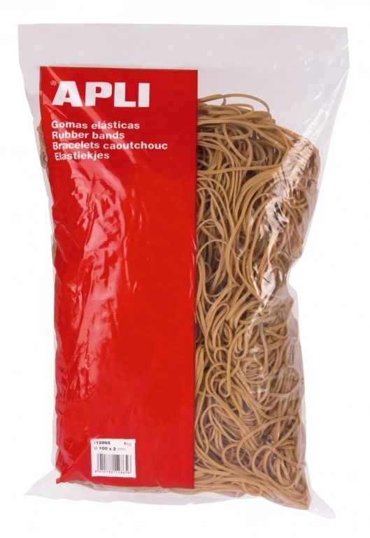 Gumelės Apli, 100x2mm, 100g, natūralios spalvos