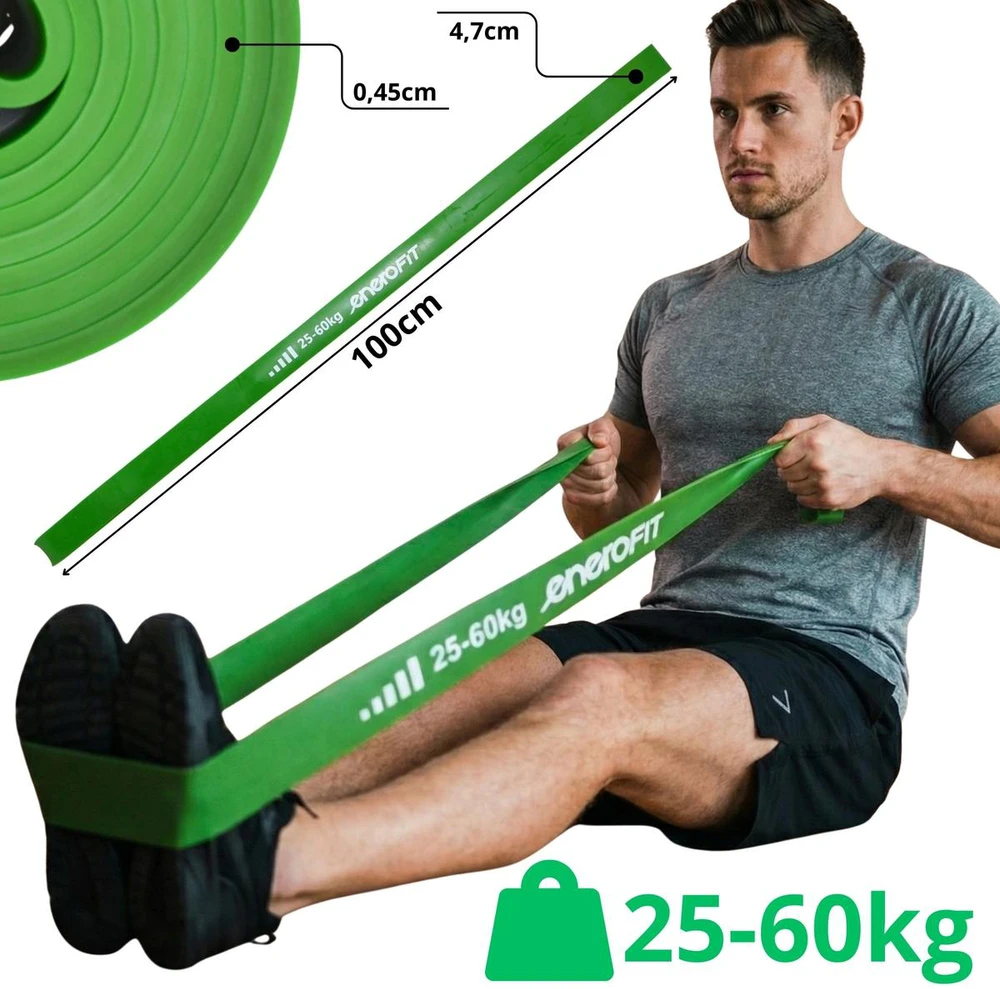Žalia guminė juosta 25–60 kg Enero Fit