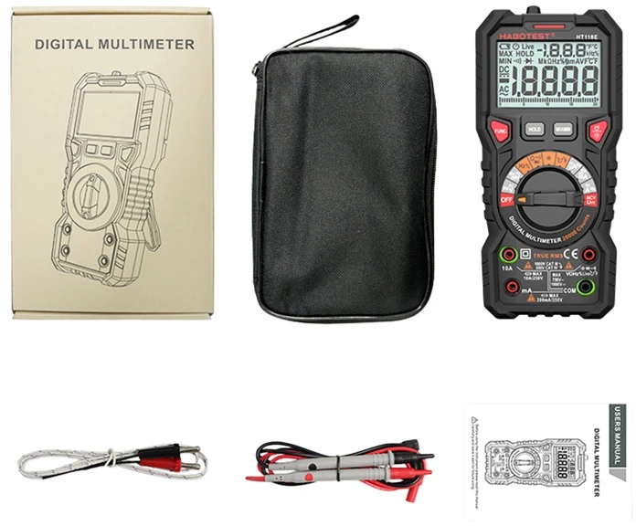 „Habotest HT118E“ universalus skaitmeninis multimetras su true RMS NCV