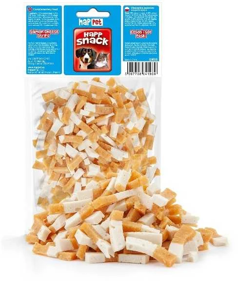 HapPet lašišos (55%) ir sūrio juostelės katėms ir šunims 100g