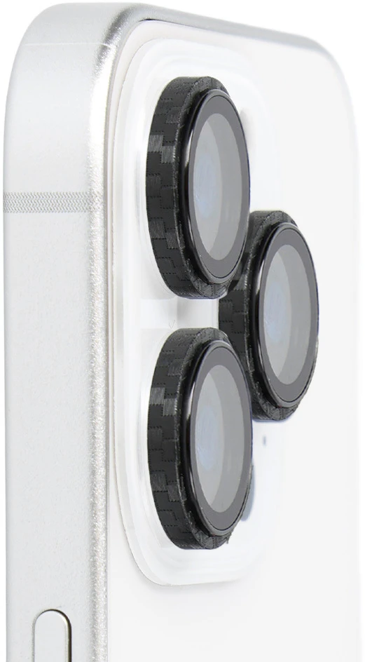 Tel Protect 3D Lens Aramid Series grūdintas stiklas kamerai, skirtas Iphone 18 Pro/18 Pro Max (3 vnt. objektyvų)