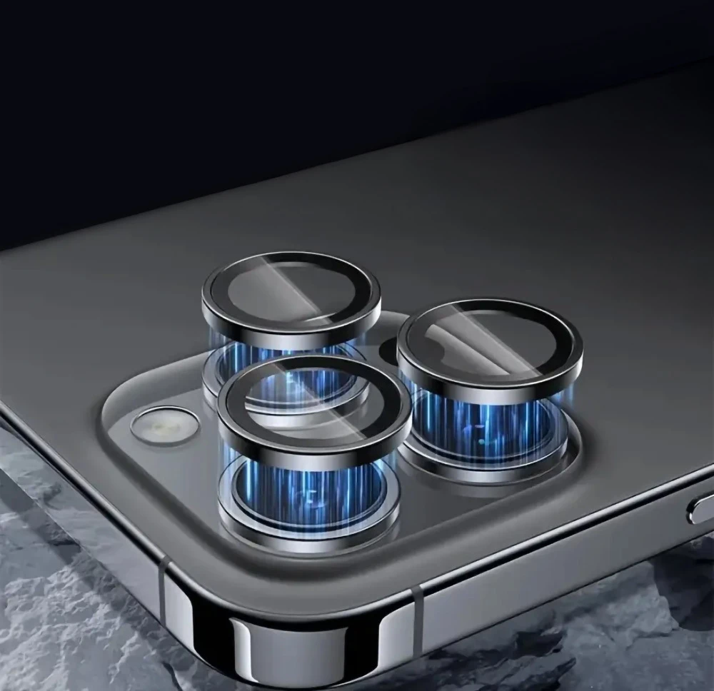 Tel Protect 3D Lens grūdintas stiklas fotoaparatui, skirtas Iphone 18 Pro/18 Pro Max, juodas (3 vnt. objektyvų)