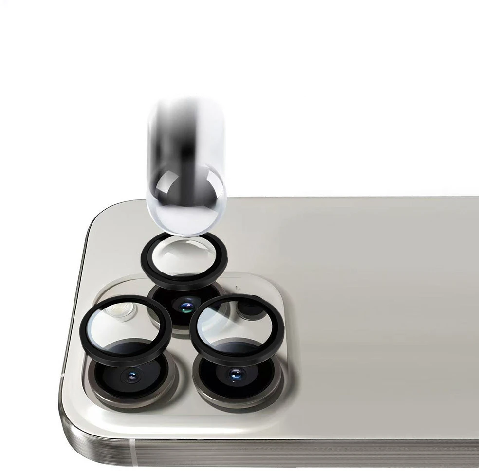 Tel Protect Titanium Lens 99% AR grūdintas stiklas kamerai, skirtas Iphone 18 Pro/18 Pro Max, juodas (3 vnt. lęšių)
