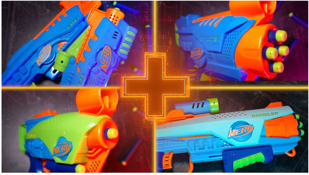 Hasbro Nerf blaster Elite JR Rookie Pack 32 šovinių paleidimo įrenginys ZA5180