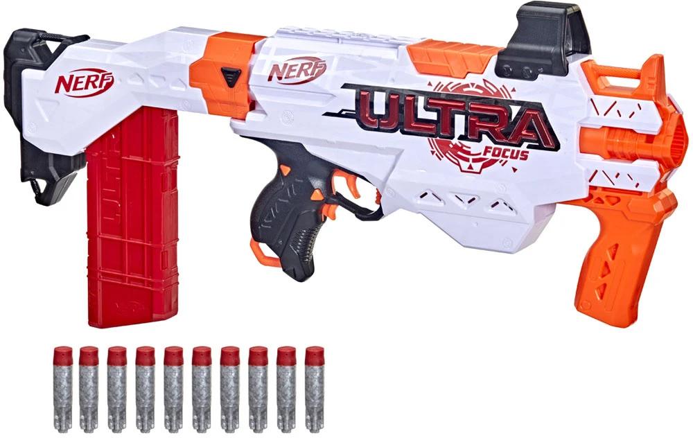 Hasbro Nerf Ultra Focus Big Gun rinkinys + ZA5182 putų polistirolo kulkos
