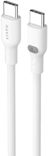 Havit CB6280 - USB Type C į USB Type C laidas, 1 m (baltas)