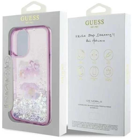 Hello Kitty HKHCP16SL50PPU Apple iPhone 16 6.1″ violetinės spalvos kietas dėklas Liquid Glitter 50TH Annivers