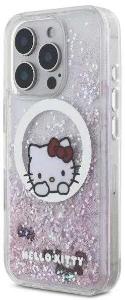 Hello Kitty HKHMP16XLSWKH Apple iPhone 16 Pro Max 6.9″ baltos spalvos kietas dėklas Liquid Glitter Sweet Kitty Bo