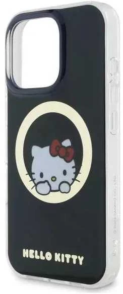 Hello Kitty HKHMP16LHSWKK Apple iPhone 16 Pro 6,3″ juodos spalvos kietas dėklas IML Sweet Kitty Magsafe