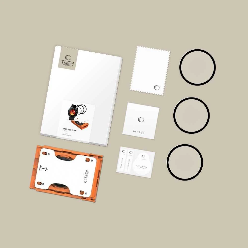 HIBRIDINIS STIKLAS Tech-Protect EASY SET FLEX+ 3-PACK XIAOMI WATCH 5 Juodas