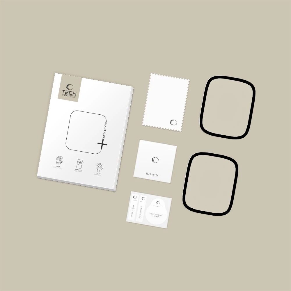HIBRIDINIS STIKLAS Tech-Protect GLASS FLEX+ 2-PACK XIAOMI REDMI WATCH 6 Juodas
