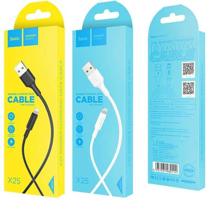 USB kabelis Hoco X25 Lightning 1.0m baltas