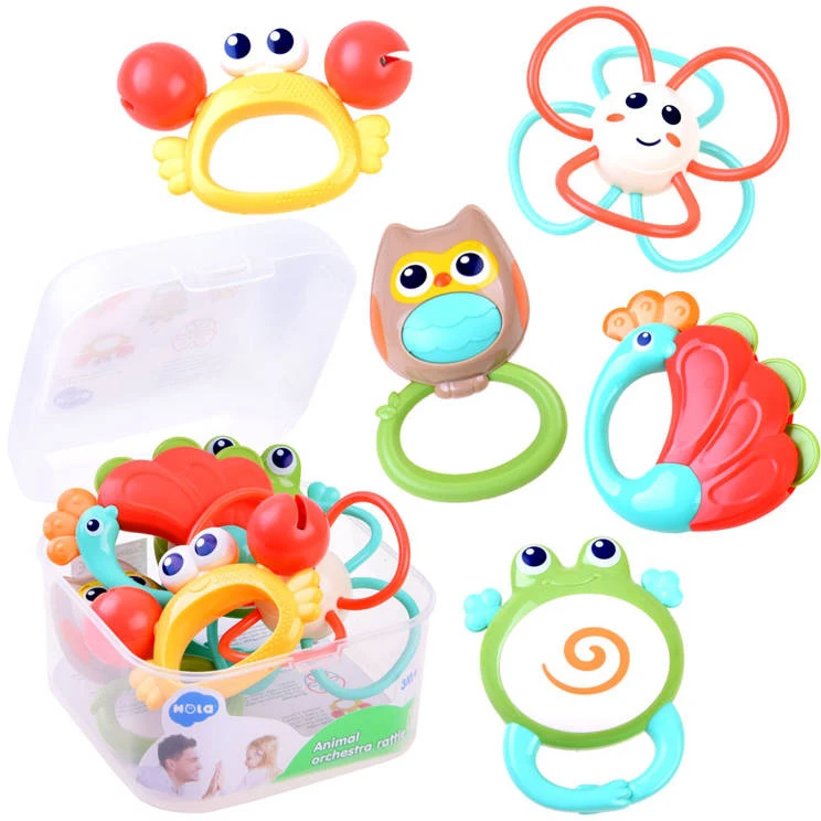 Hola A set of rattles teether 5 animals ZA3679