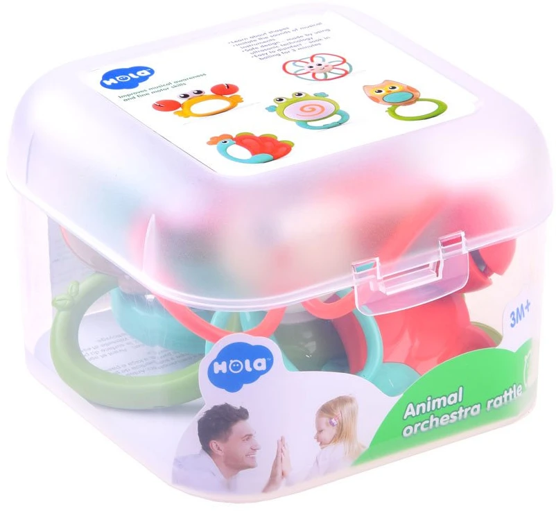Hola A set of rattles teether 5 animals ZA3679